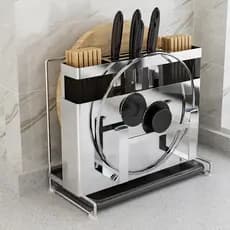 Porta-faca de cozinha em aço inoxidável 304, novo estilo, prateleira porta-faca da moda