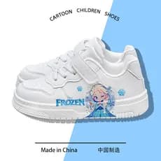 Floco de neve princesa gelo neve conto de fadas estilo princesa bonito sapatos brancos novo estilo sola macia Velcro Cam