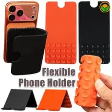 Suporte De Telefone De Silicone Flexível Portátil-Preguiçoso Dobrável Em Formato Livre Antiderrapante Com Ventosa Para D