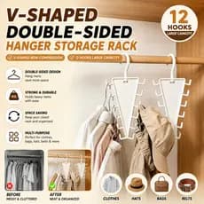 Cabide de Roupas em Forma de V com Múltiplas Camadas, Organizador de Guarda-Roupa que Economiza Espaço |   Cabide Mágico