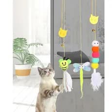 Brinquedo Para Gatos – Caterpillar Com Penas , Sino E Corda . Pendure Na Porta Ou No Teto Diversão Alívio Do Estresse