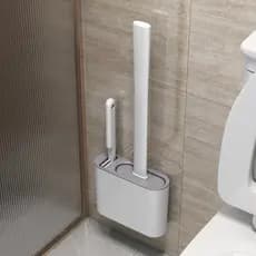Escova Sanitária De Silicone 2 Em 1-Base Privada Para Banheiro , Alta Eficiência