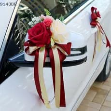Criativo Casamento Decoração Do Carro Flor Maçanetas Espelho Retrovisor Decorar Artificial Acessórios Adereços Presentes