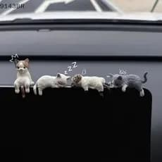 Decoração De Carro Criativo Dormindo Gato Boneca Auto Ornamentos Brinquedos Micro Paisagem Modelo Bonito Interior Do Pre