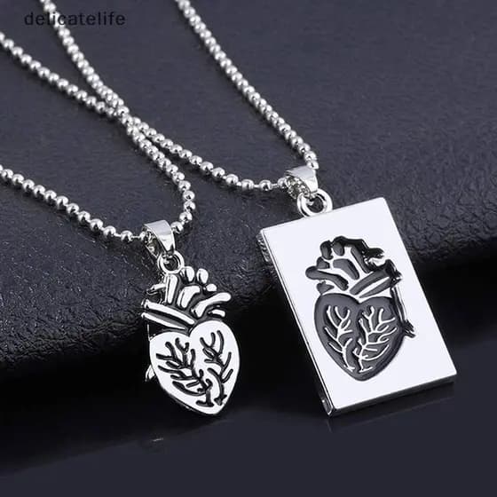 2 Pçs/set Moda Quebra-Cabeça Casal Anatômico Coração Nelace Pingente Presente Dos Namorados