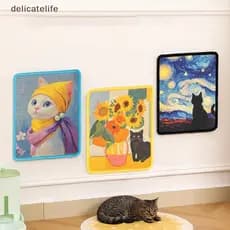 Poste De Parede Durável Para Gatos , Bordas Costuradas , Tecido Macio Garras Internas , Design Que Economiza Espaço