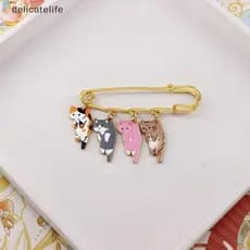 Moda Criativa Kawaii Gato Esmalte Broche Bonito Dos Desenhos Animados Lapela Pino Para Mulheres Homens Casal Crachá Saco