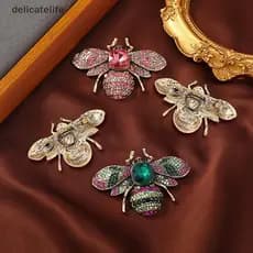 Broches De Abelha De Inseto De Strass De Cristal De Metal Vintage Para Roupas Femininas Casaco Joias Acessórios Presente
