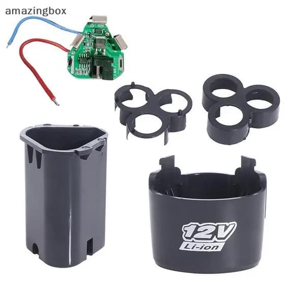 10.8V 12V Chave De Fenda Broca Caixa De Bateria Com 18650 Hoder Braets 3S 30A BMS Placa Para Shura Shrika Substituir Uso