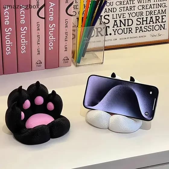 Criativo Gato Garra Decoração Bonito Dos Desenhos Animados Desktop Pequenos Ornamentos Suporte Do Telefone Móvel Tridime