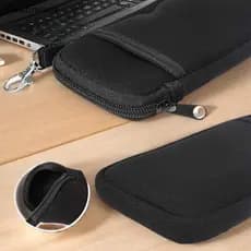 Estojo De Óculos Macio Com Zíper Portátil , Mosquetão , Caixa De Sol , Chave , Bolsa De Armazenamento De Moedas Para Cel