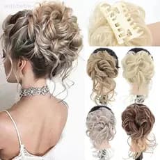 (withbetiw) Cabelo Encaracolado Sintético Coque Garra Fofo Peruca Clipe Na Extensão Do Scrunchy Natural Rabo De Cavalo A