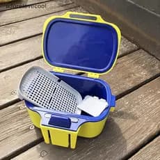 Caixa De Isca De Pesca De Grande Capacidade Com Camada De Ventilação Respirável Suporte De Gancho Minhoca Viva Para Viag