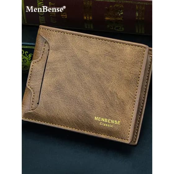 Carteira masculina multifuncional curta Casual com cartão de desenho