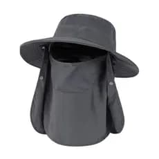 Chapéu de sol masculino verão pesca ao ar livre protetor solar máscara balde xale capa rosto chapéu de sol masculino cam
