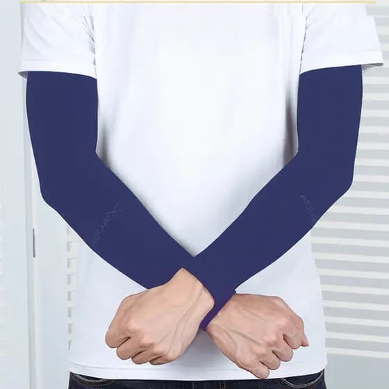 Manga de proteção solar Luvas de proteção solar de seda gelada Proteção de braço Feminino Masculino Manga de braço de co