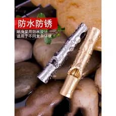 Apito de bambu de aço inoxidável, apito de sobrevivência para acampamento ao ar livre, apito de Metal de alto Decibel, a