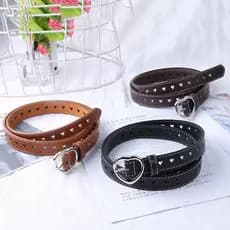 Trove Cinto Feminino Escavado Coração Bule Simples E Versátil Na Moda Elegante Calças Agulha Couro Vintage Novo