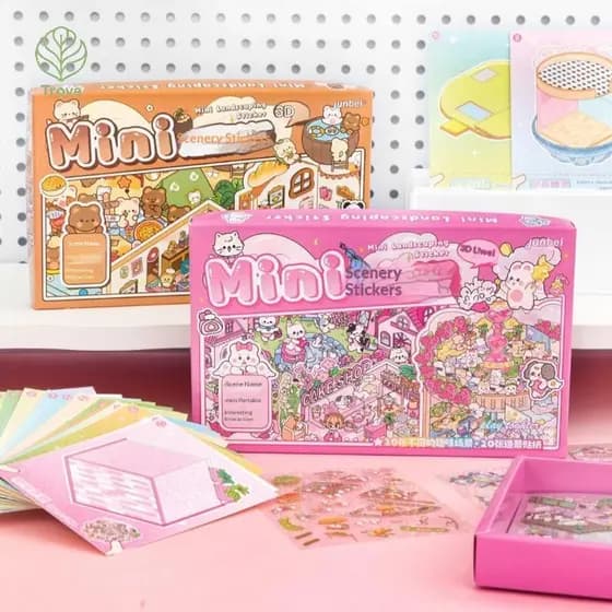 Trove Cena Em Miniatura 3D Paisagem Stiers Livro Série 40 Pçs Conjunto Para Scrapbooking Decoração DIY Álbum Planejadore