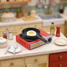 Trove 1 Conjunto 1/12 Casa De Bonecas Em Miniatura Cartão Fogão Simulação Realista Modelo De Brinquedo Acessórios De Coz