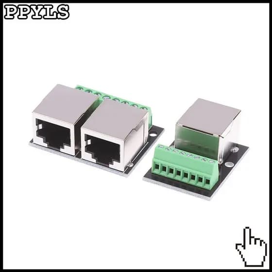 1Pc RJ45 Placa Adaptadora Fêmea Única/Dupla Adaptador De Rede RJ45 Gira O Terminal De 3.5 Passos Para 8P