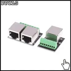 1Pc RJ45 Placa Adaptadora Fêmea Única/Dupla Adaptador De Rede RJ45 Gira O Terminal De 3.5 Passos Para 8P