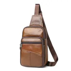 Novo estilo saco de peito de couro masculino saco do mensageiro primeira camada de couro multifuncional saco de peito Ca
