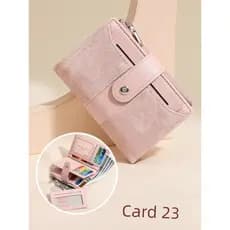 Carteira simples feminina estilo curto grande capacidade Multi-cartão titular moeda bolsa integrada Retro High-End estud