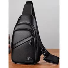 Textura de couro genuíno bolsa crossbody masculina bolsa de peito bolsa de ombro pequena bolsa de peito coreana Multi-at