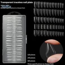 Raio Capa Completa Imprensa Em Pontas De Unhas Estilete Francês Amêndoa Caixão Quadrado Artificiais Fácil De Usar Para F
