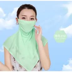 Véu de proteção solar de seda gelo proteção solar máscara respirável verão feminino anti-ultravioleta pára-sol pescoço p
