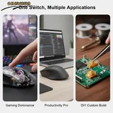 Interruptor De Contato Micro Dourado Do Mouse Para Jogos TTC Desempenho De Alta Precisão Com Botão Esquerdo E Direito De