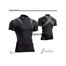 BODYMAKER esportes roupas de Fitness masculino Shorts de manga curta terno de secagem rápida apertado transpiração prote