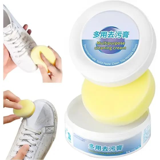 Creme de Limpeza e Remoção de Manchas Multifuncional RUOQI com Esponja, Novo Creme de Limpeza Multiuso 2023, Creme para 