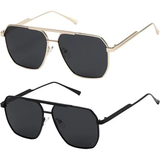 Óculos de Sol Polarizados Kimorn para Mulheres e Homens, Óculos de Sol Vintage Quadrados Oversized Retro, Óculos de Sol 