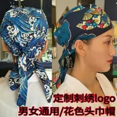 Estilo japonês lenço chapéu garçom churrasco Ramen Sushi restaurante Anti-fumaça perda de cabelo Baotou Chef chapéu das
