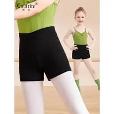 Roupas de dança infantil Shorts de cintura alta roupas de prática de balé verde meninas roupas de dança chinesa dança ca