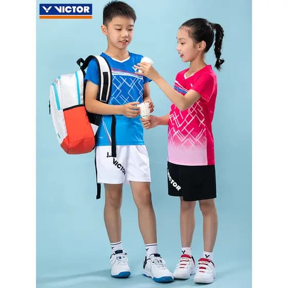 Genuíno VICTOR Victory Badminton Jersey Série Juvenil Malha Crianças Shorts Curtos Confortáveis 22201