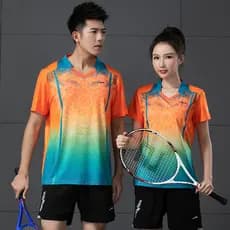 Novo estilo camisa de Badminton terno das mulheres dos homens de manga curta de secagem rápida roupas esportivas ar vôle