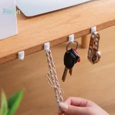 Pistão 10 Pçs Mini Pequenos Ganchos Multiuso Forte Adesivo Pendurado Chaves Nelace Decorações Produtos Domésticos Novo