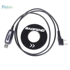 Pistão 1 Conjunto De Cabo De Programação USB 2 Pinos Com CD De Software Para Rádios UV-5R BF-888S Novo