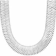 Colar de Correntes Herringbone TUOKAY de 10mm de Espessura para Homens e Mulheres, Colar Herringbone Prateado, Correntes