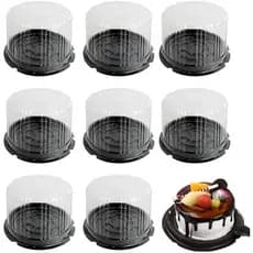 Pacote com 10 Caixas Redondas de Plástico Transparente Reutilizáveis de 6 Polegadas – Ideal para Biscoitos, Cheesecake,