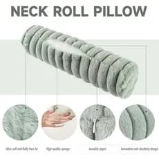 Round Cervical Roll Cylinder Bolster Pillow, Cervical Neck Roll Sponge Pillow, Faux Fur Cylinder Pillows, Neck Pillow fo