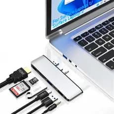 Acessórios para Surface Laptop 2, Estação de Acoplamento Hub com HDMI 4K, USB 3.0, USB 2.0, USB C, Slot para Cartão SD/T