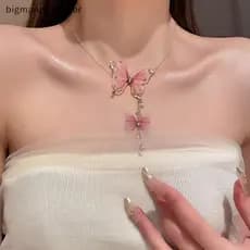 BIBR Moda Tule Borboleta Nelace Strass Pérola Charme sel Corrente Vintage Festa Jóias Feminino Presente Da Menina .