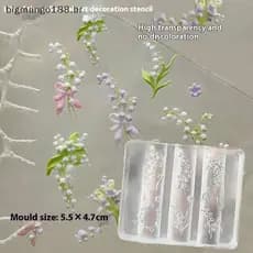 BIBR Nova Orquídea De Lótus Silicone Molde De Unhas Flor Escultura Decorações DIY Design Estereoscópico Placa De Carimbo