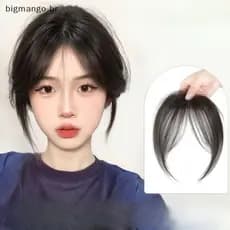 BIBR Parte Média Franja Falsa Sintética Topper Peruca Clip-In Bang Extensão Natural Invisível Clourse Feminina .