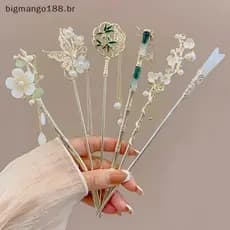 BIBR Retro Estilo Chinês sel Grampo De Cabelo Para Mulheres Grampos Flor Artesanal Charme Jóias Acessórios Enfeites .