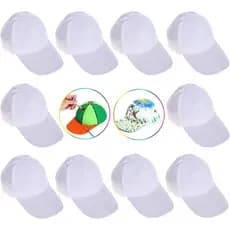Bonés de Beisebol DIY para Crianças B bangcool - Boné Branco de Poliéster para Pintura Criativa DIY, Boné Esportivo para